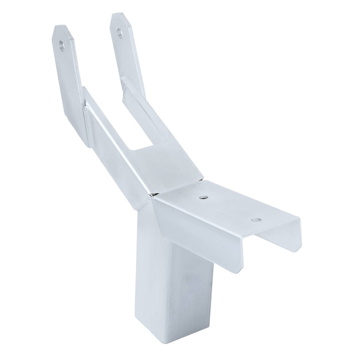 Adjustable winch stand with roller for short-nose trailer, silver, fork mount