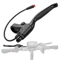 Black right brake handle lever with curved lever arm and red cable tip