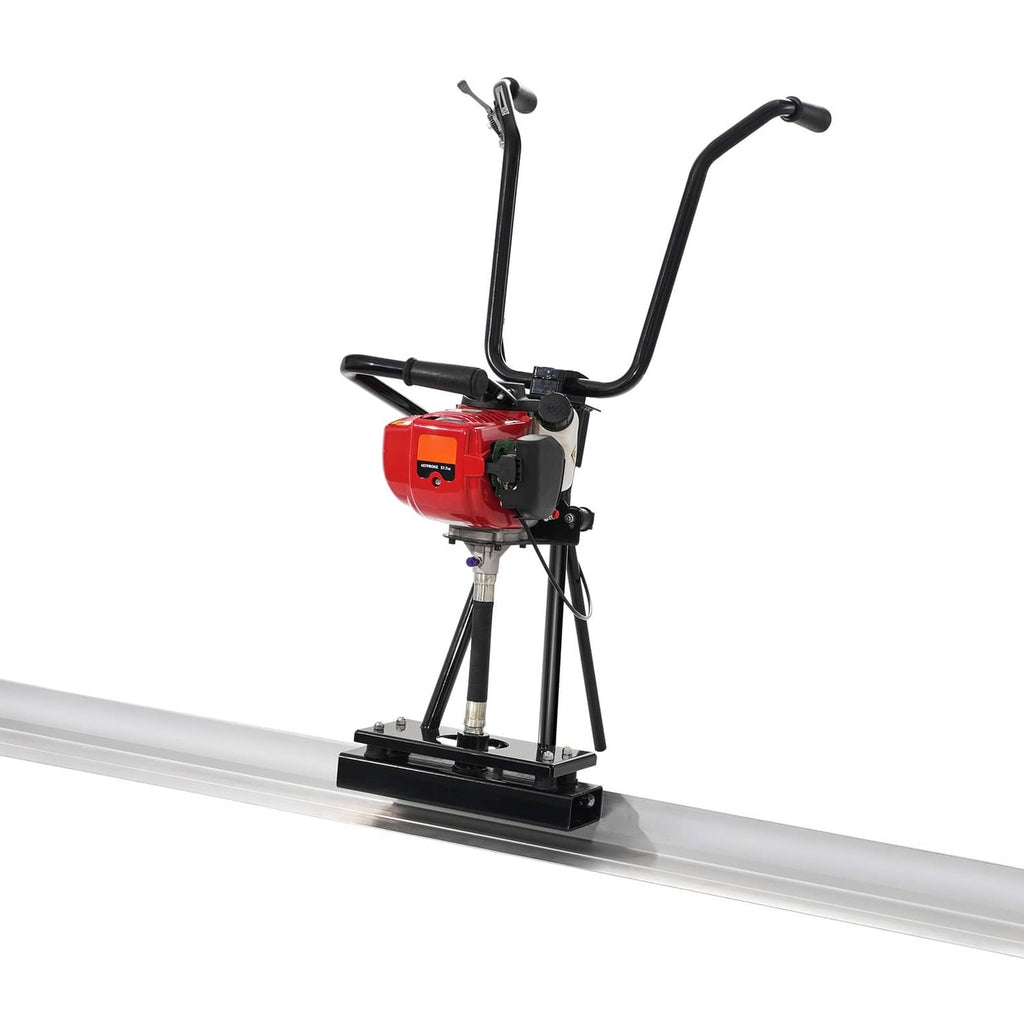 Gas concrete finishing screed power float with 8 ft blade and upright control handles
