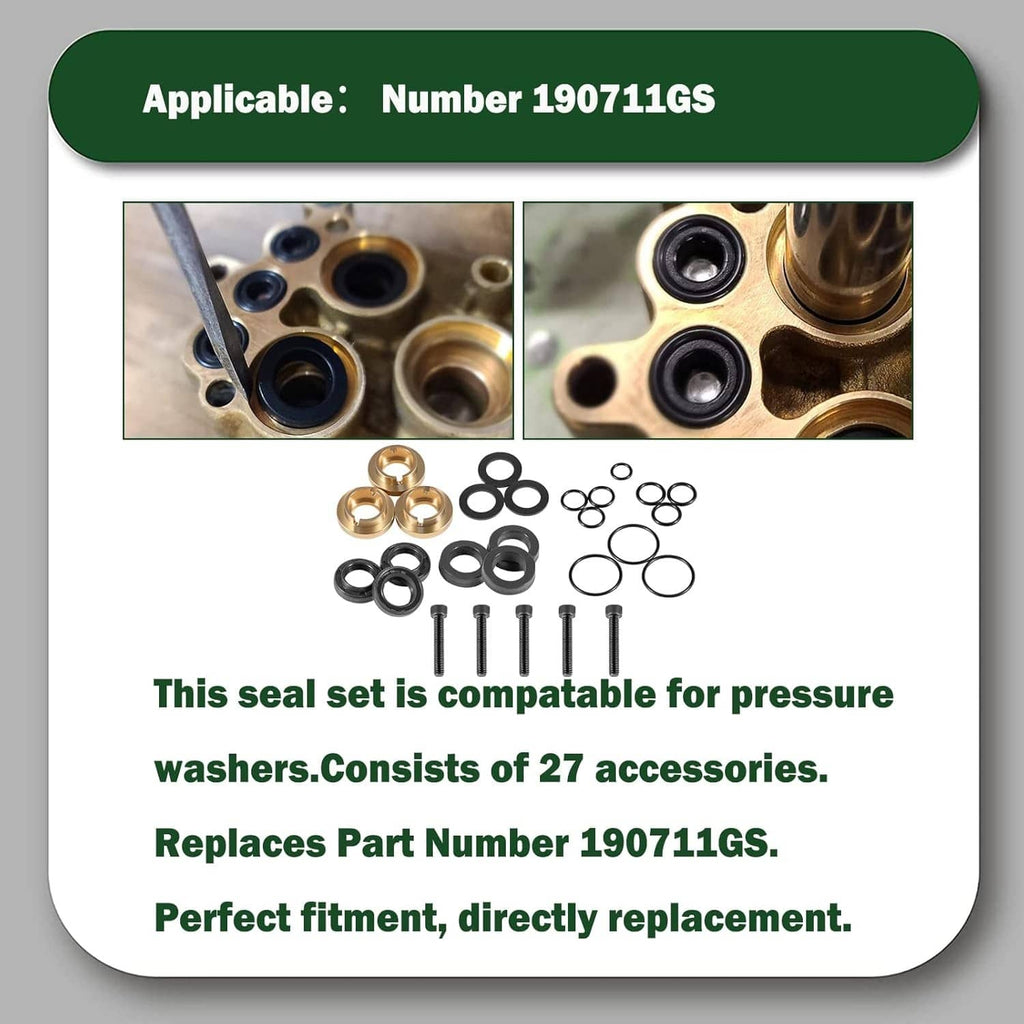 Seal kit set card showing assorted O-rings and sealing rings