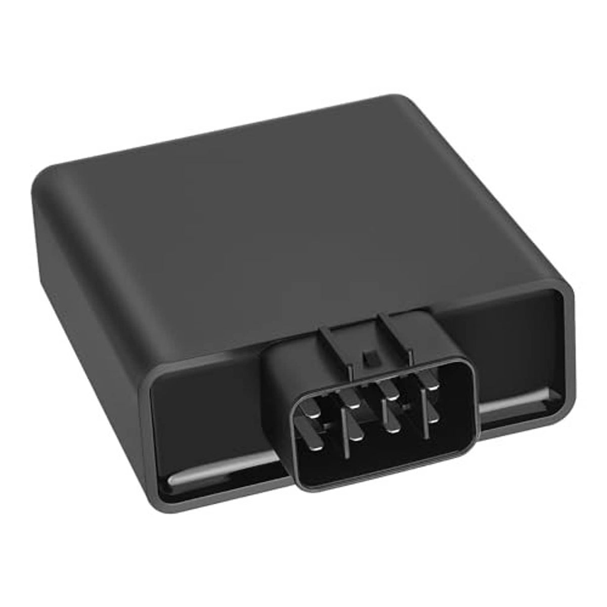 Black CDI ignition control box with front multi-pin plug and open housing