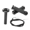 Black twist throttle grip set with clamp and cable