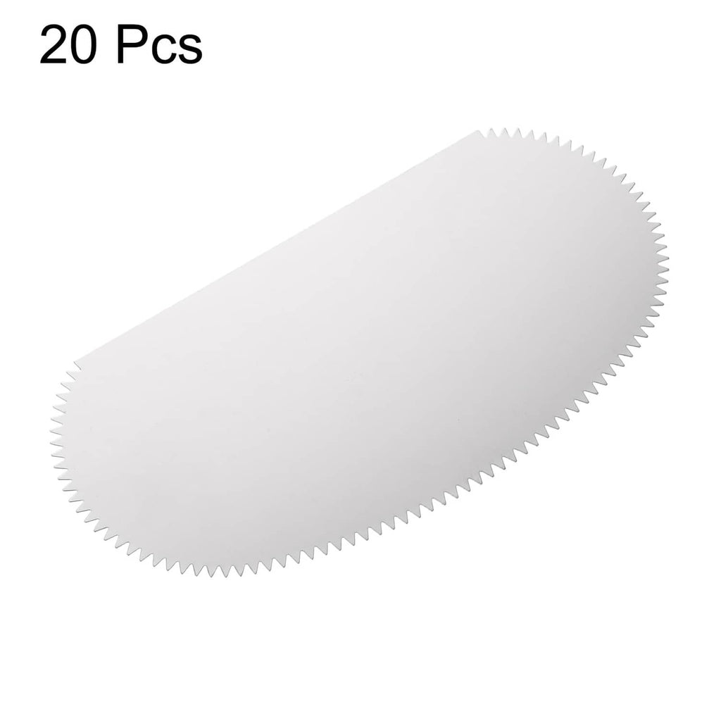 Single stainless steel clay scraper blade with serrated edge, silver tone