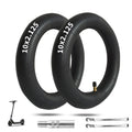 Pair of black 10x2.125 scooter inner tubes with 10x2.125 sizing text and valve