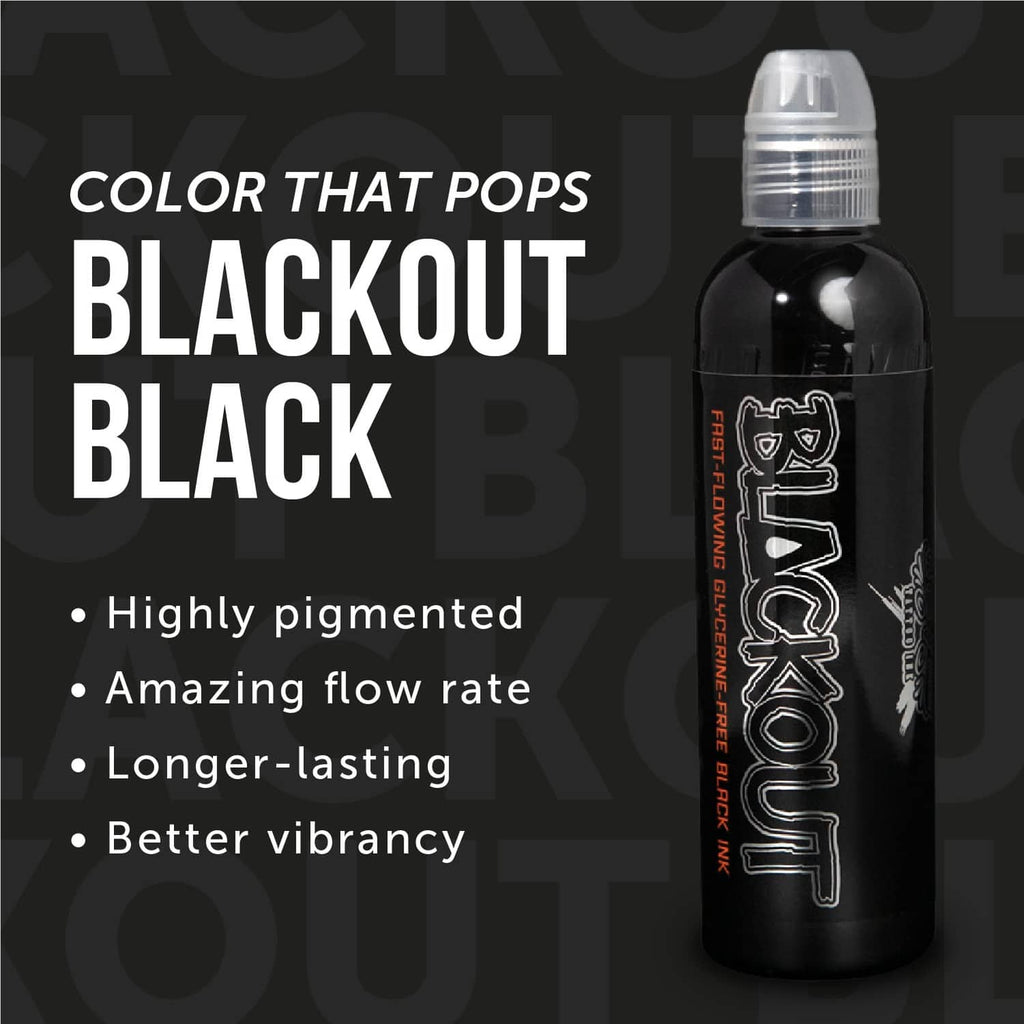 Black tattoo ink bottle with clear cap