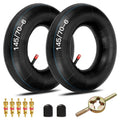 Two black inner tubes with red valve stems, size 145/70-6