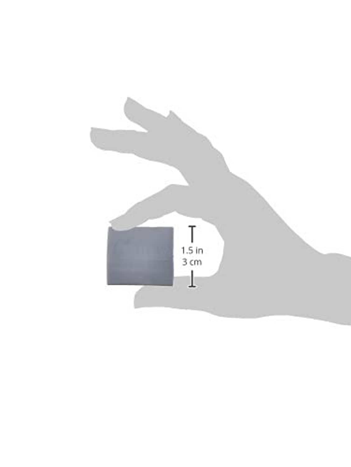 Grey kneaded eraser block with size indication