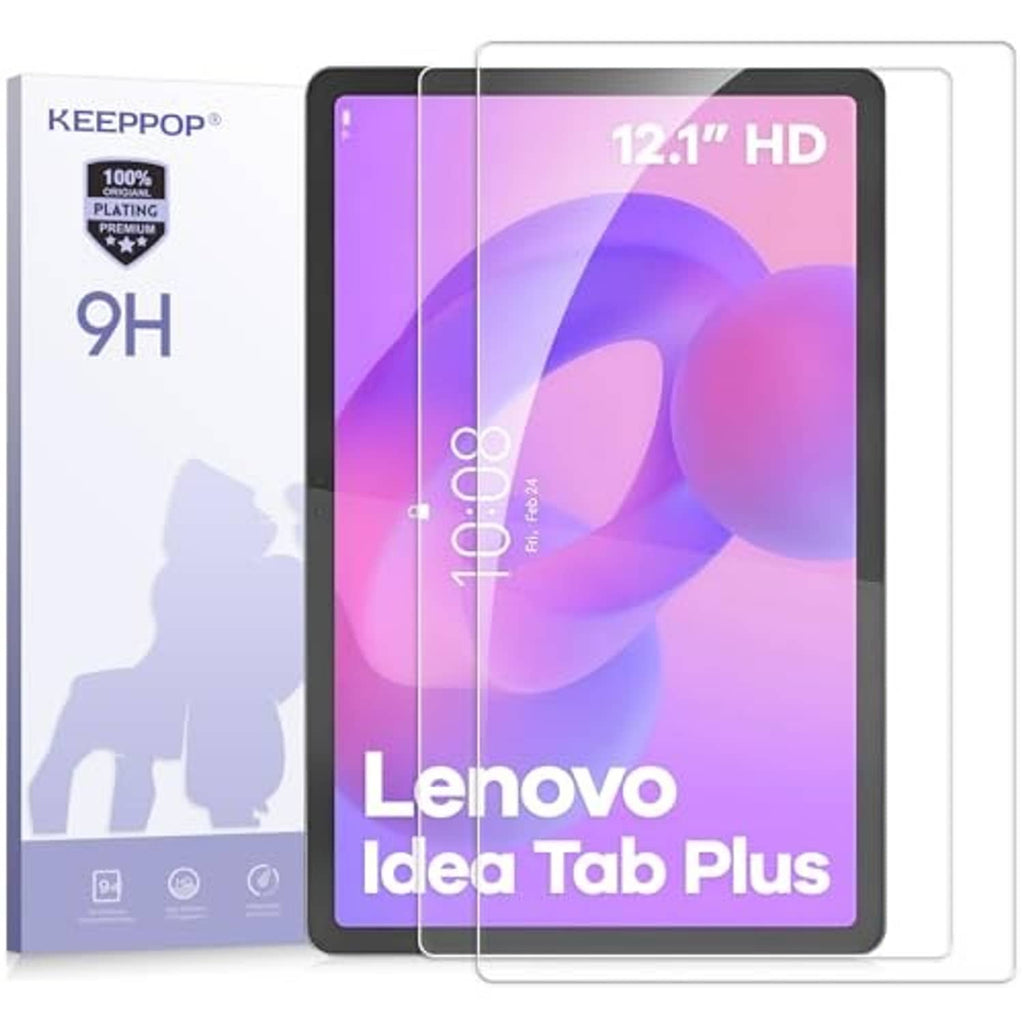 Tempered glass screen protector set for 12.1-inch tablet with rounded edge corners