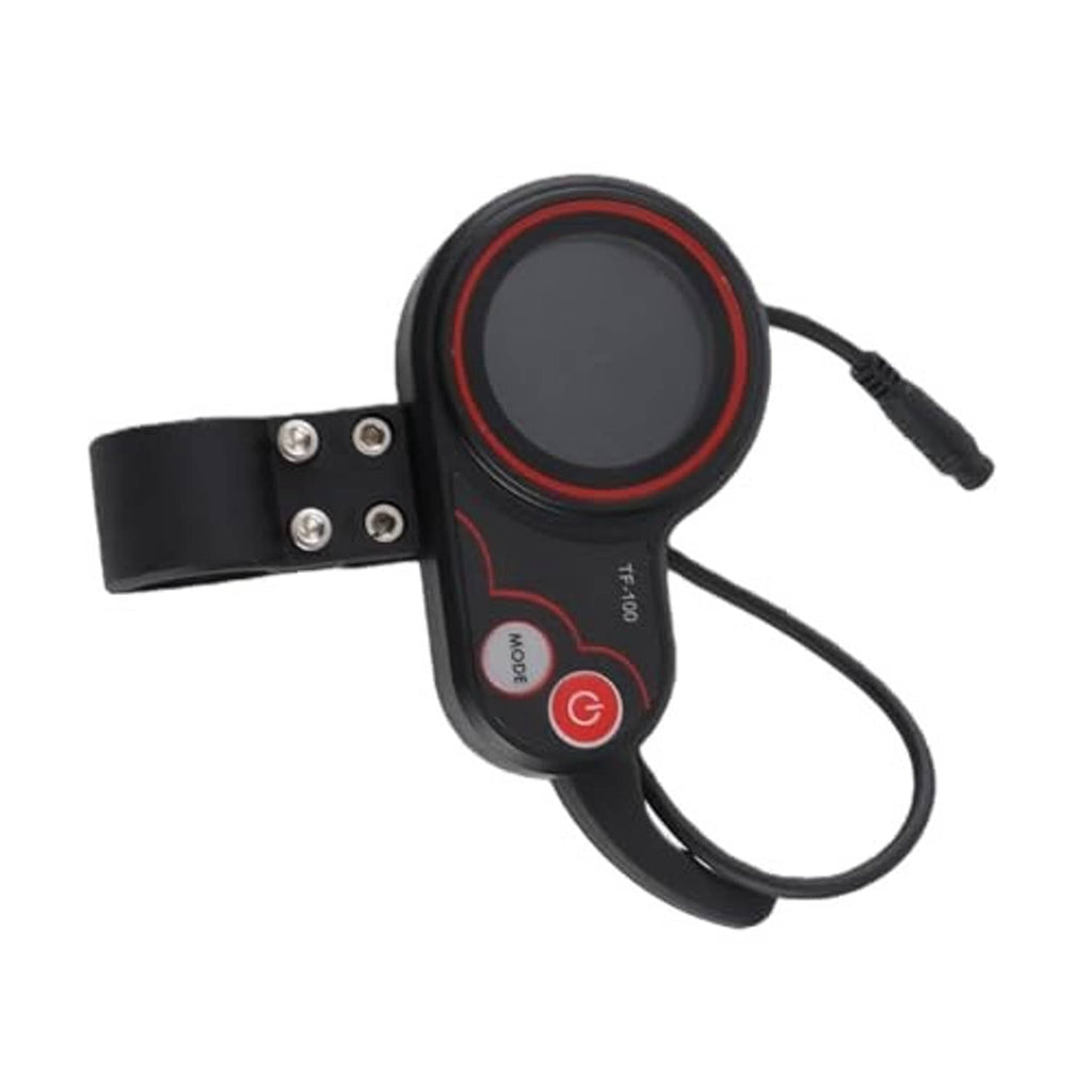 Electric scooter thumb throttle with round speedometer display and thumb control buttons
