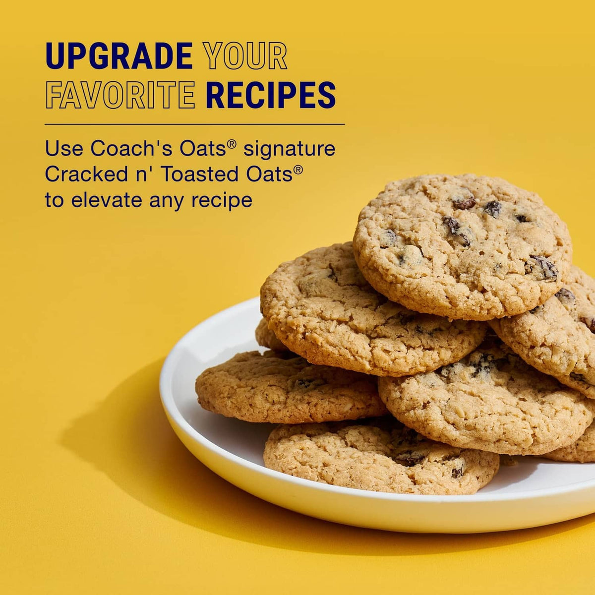 Stack of toasted oat cookies on a plate for recipe upgrades