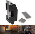 Black guillotine forging tool with flat die plates, compact base and vertical punch
