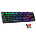 Wired mechanical keyboard with multi-color RGB keycaps and an included red switch