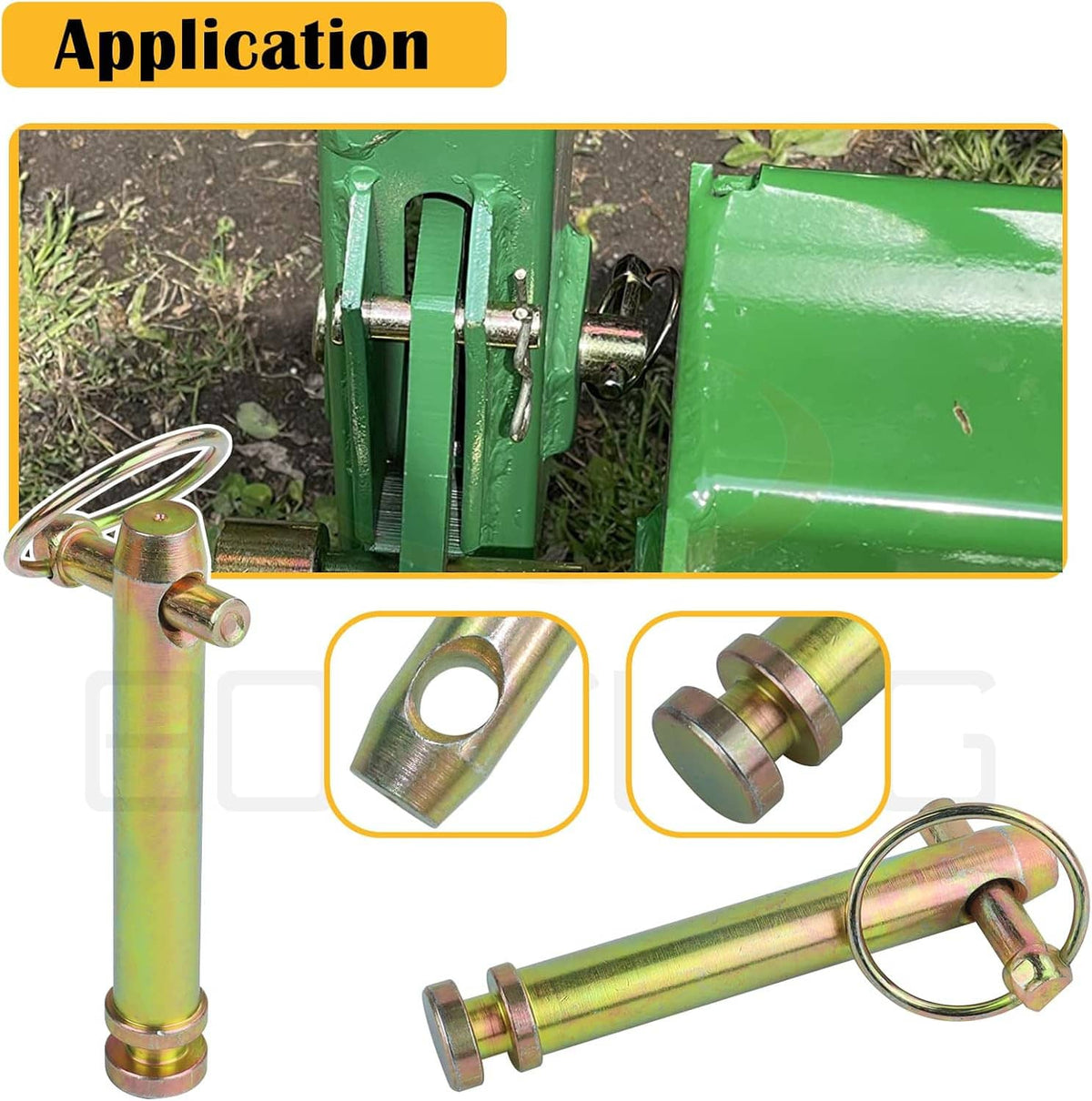 Quick hitch bushing adapter with link pin and lync pin ring for hitch attachment