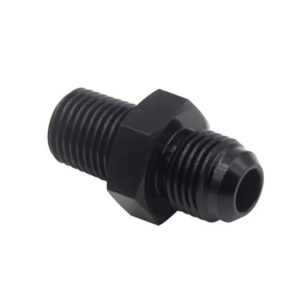 Black 10AN to 3/4 NPT hose fitting adapter, angled hex coupler with male port