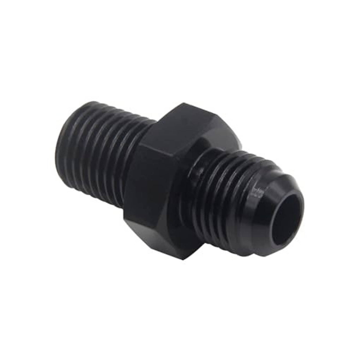 Black 10AN to 3/4 NPT hose fitting adapter, angled hex coupler with male port