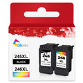 Ink cartridge replacement set in box with 245XL black and 246XL tri-color