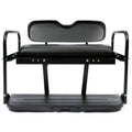 Flip rear back seat kit with dark seat cushion and black steel frame for golf cart