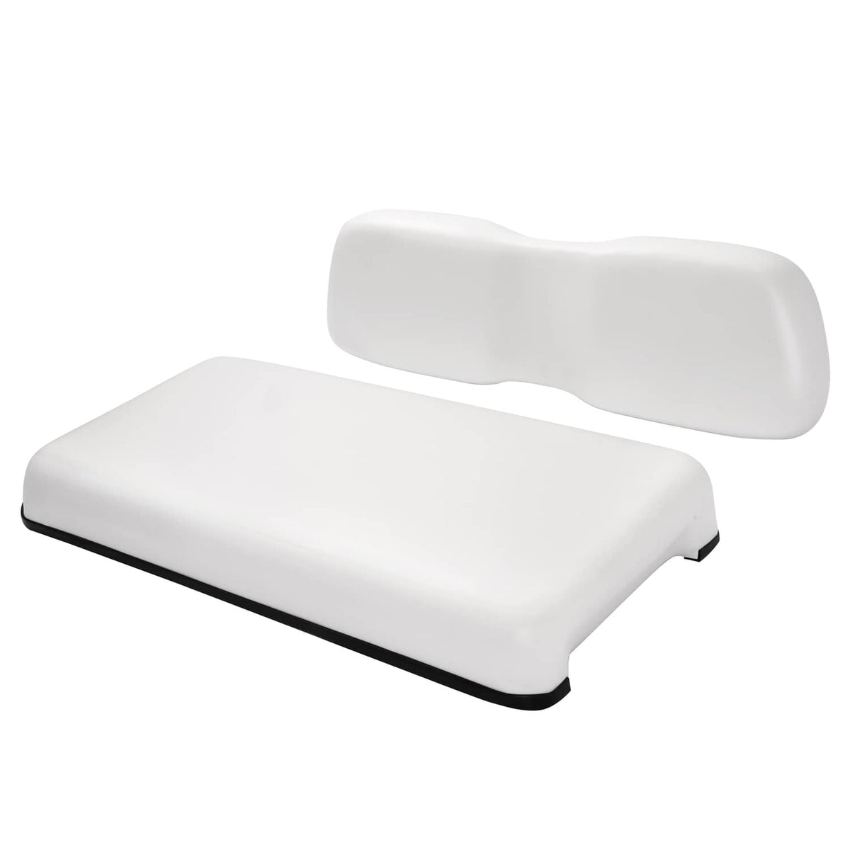 White seat bottom cushion with contoured seat backrest cushion