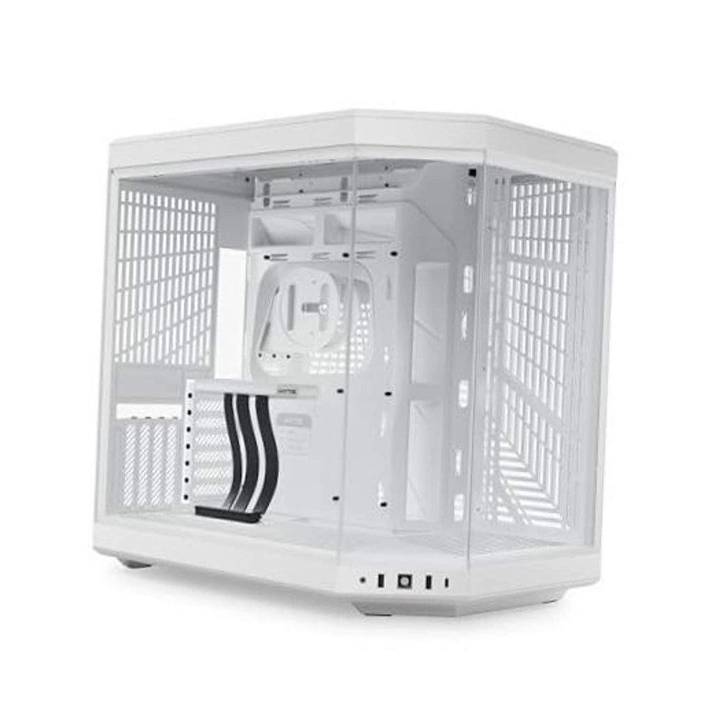 Snow white PC case with panoramic glass side panels and front window