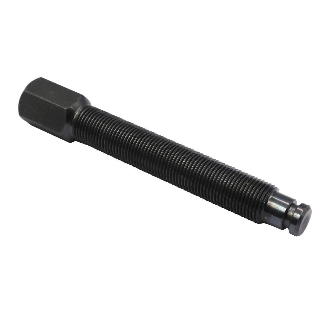 Threaded pull rod with black end cap for bearing race puller tool