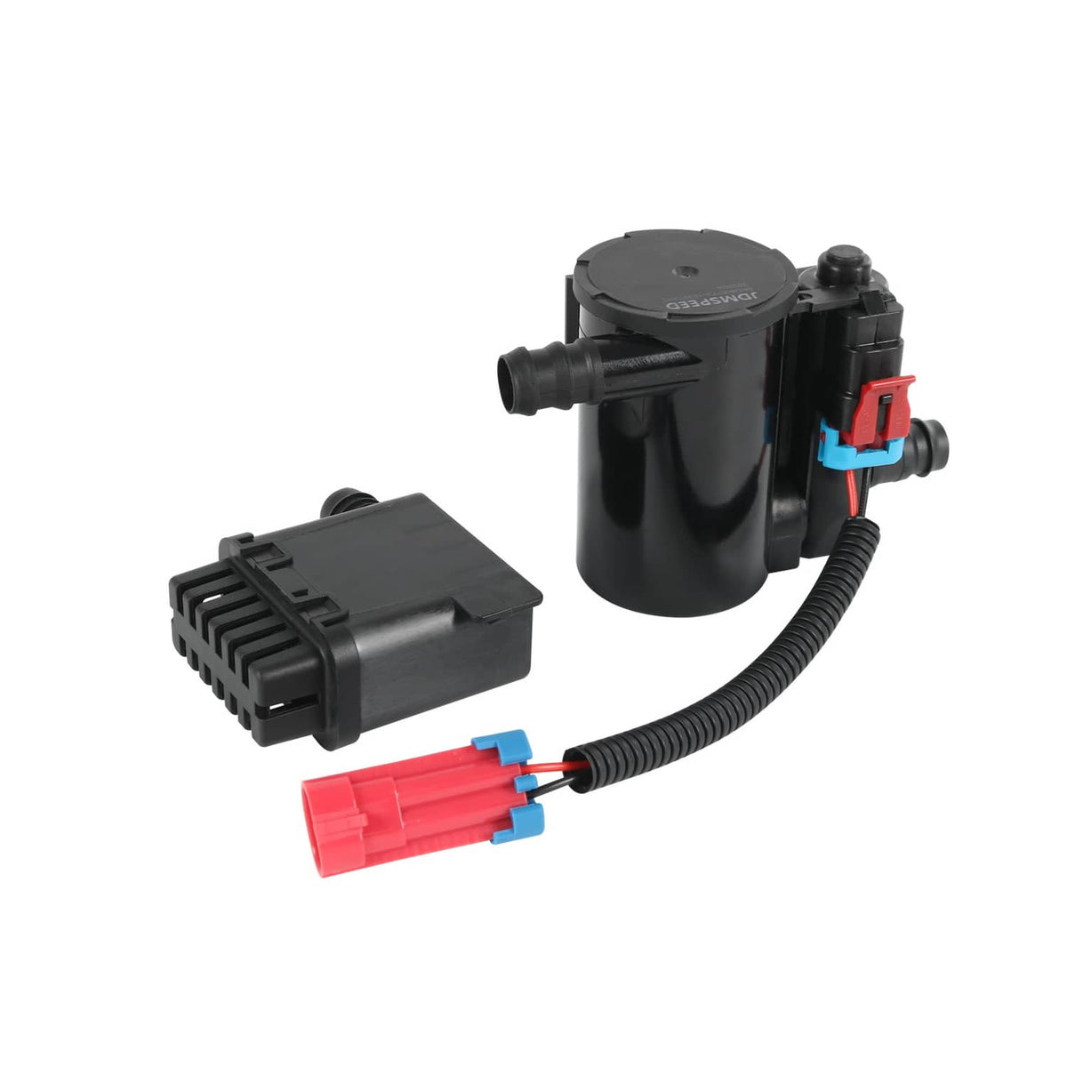 Evap canister vent solenoid with black housing and detached module with wired connectors