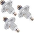 3-pack replacement lawn mower spindle assemblies with mounting hardware, silver with black bolts