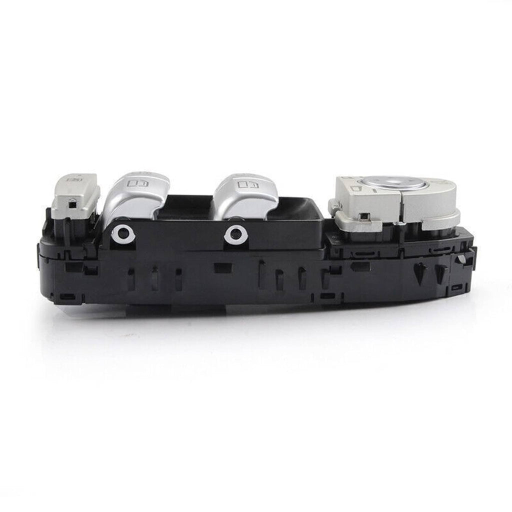 Power window master control switch with black housing and silver control blocks