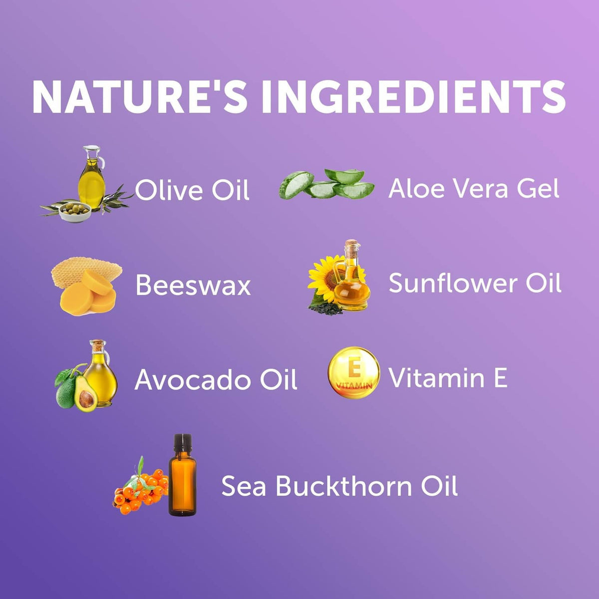 Vulva Harmony nature ingredients promotional graphic showing olive oil and aloe vera gel