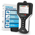 OBD2 diagnostic scanner with 2.4-inch screen and button keypad, front view