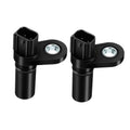 Set of 2 black camshaft position sensors with metal mounting rings