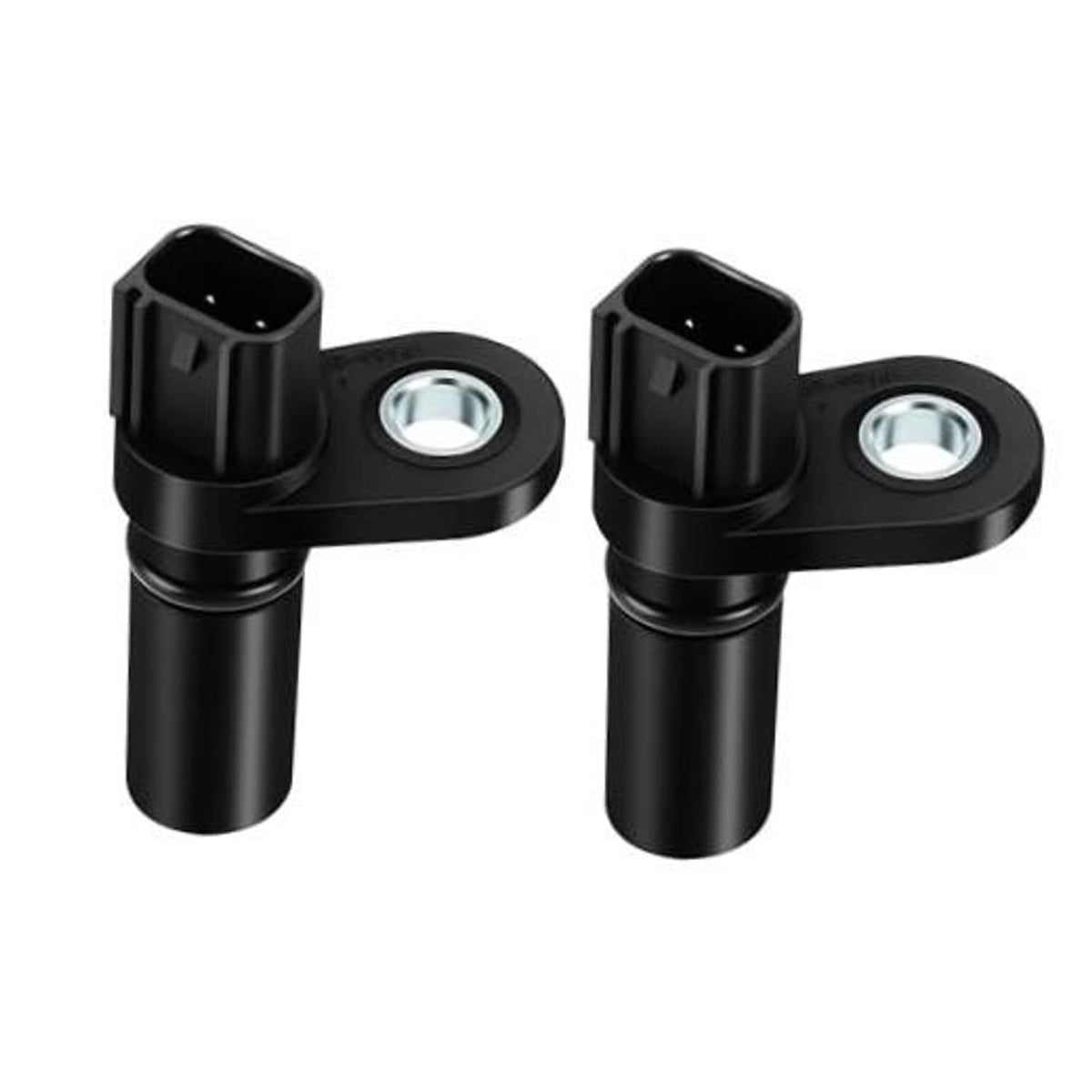 Set of 2 black camshaft position sensors with metal mounting rings