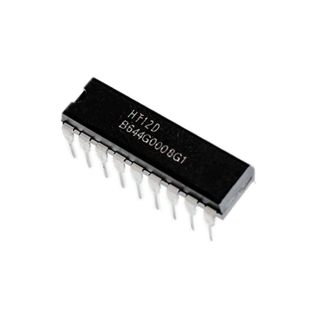HT12D DIP IC chip with black dual in-line package and visible pins