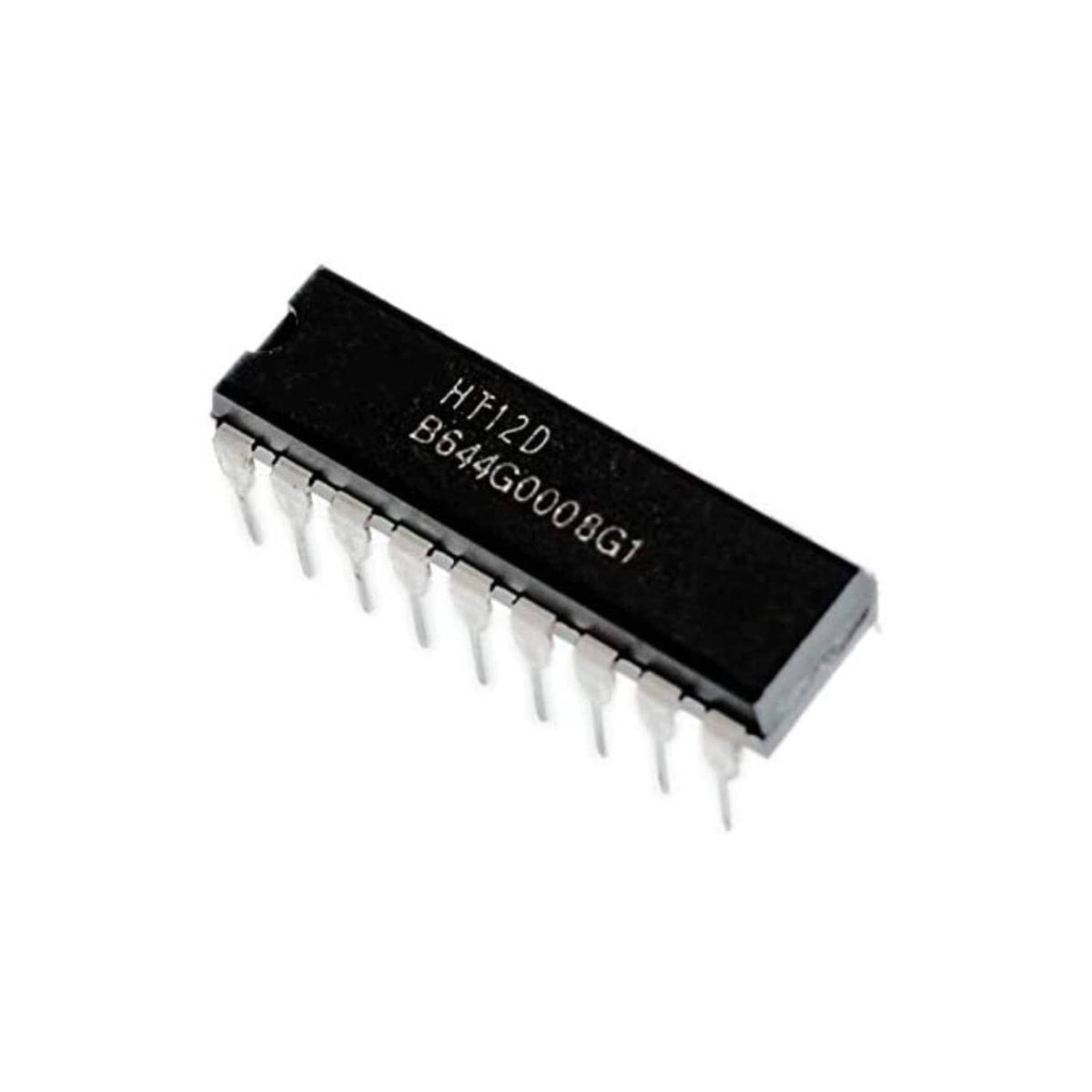 HT12D DIP IC chip with black dual in-line package and visible pins