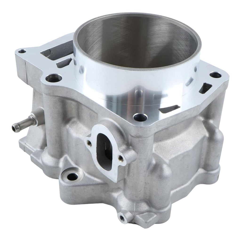Standard bore cylinder jug, 3/4 view with side port, cylinder bore opening, and mounting holes