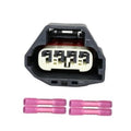 Electronic throttle connector with multi-pin plug and pink wire terminals