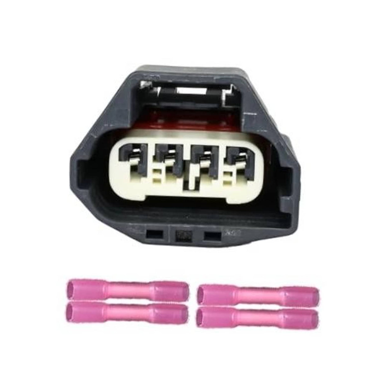 Electronic throttle connector with multi-pin plug and pink wire terminals