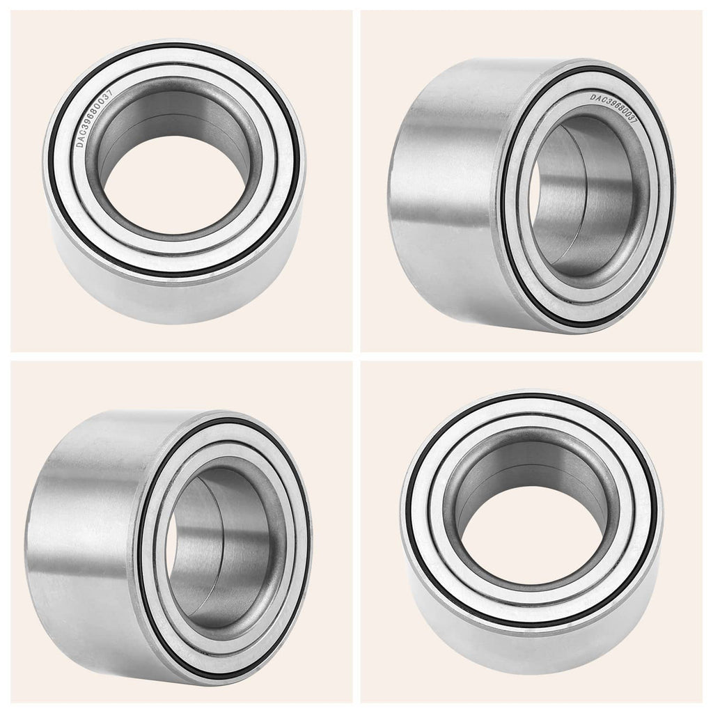 Wheel bearing set shown from front, side, and angled views on light background