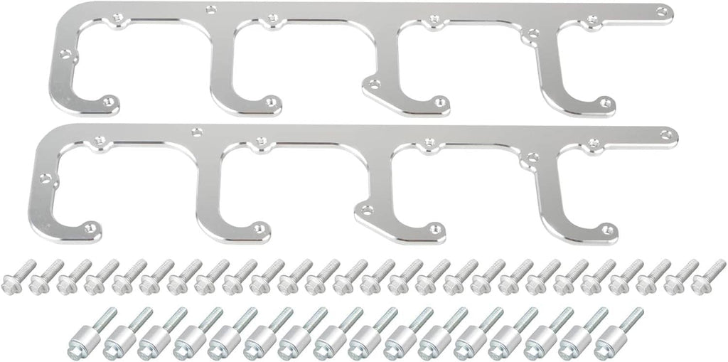 Silver coil bracket plates set with screws and bolt hardware