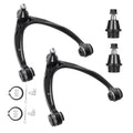 Set of two black front upper control arms with ball joints and mounting parts