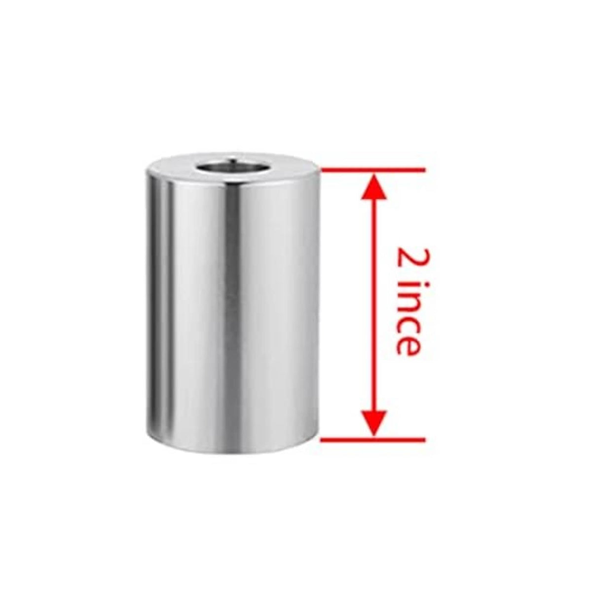 Chrome riser spacer cylinder, 2 inch height dimension shown