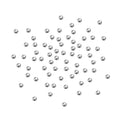 1mm carbon steel bearing balls, shiny steel spheres scattered