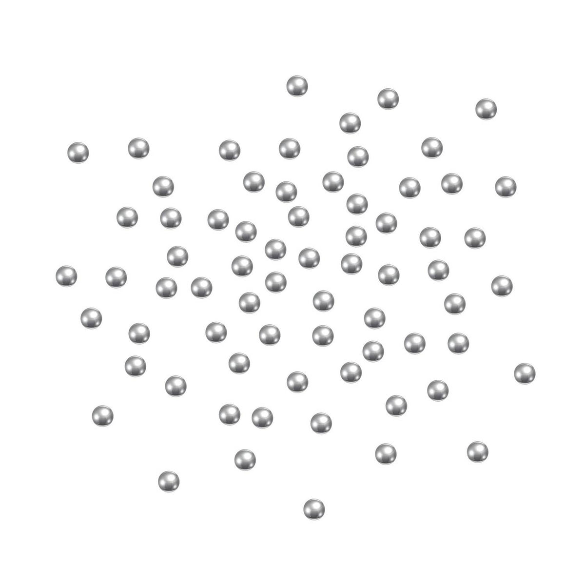 1mm carbon steel bearing balls, shiny steel spheres scattered