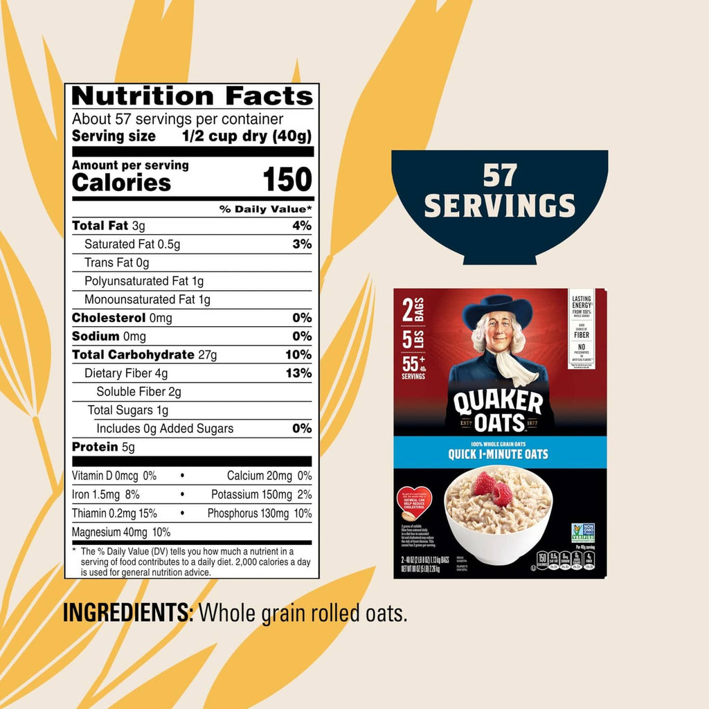 Oat cereal box back panel showing Nutrition Facts and ingredient line