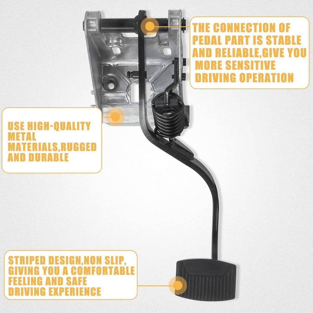 Clutch pedal assembly showing metal mounting plate, spring, and black rubber foot pad