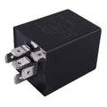 Black 5-pin time delay relay with metal terminals and compact cube housing