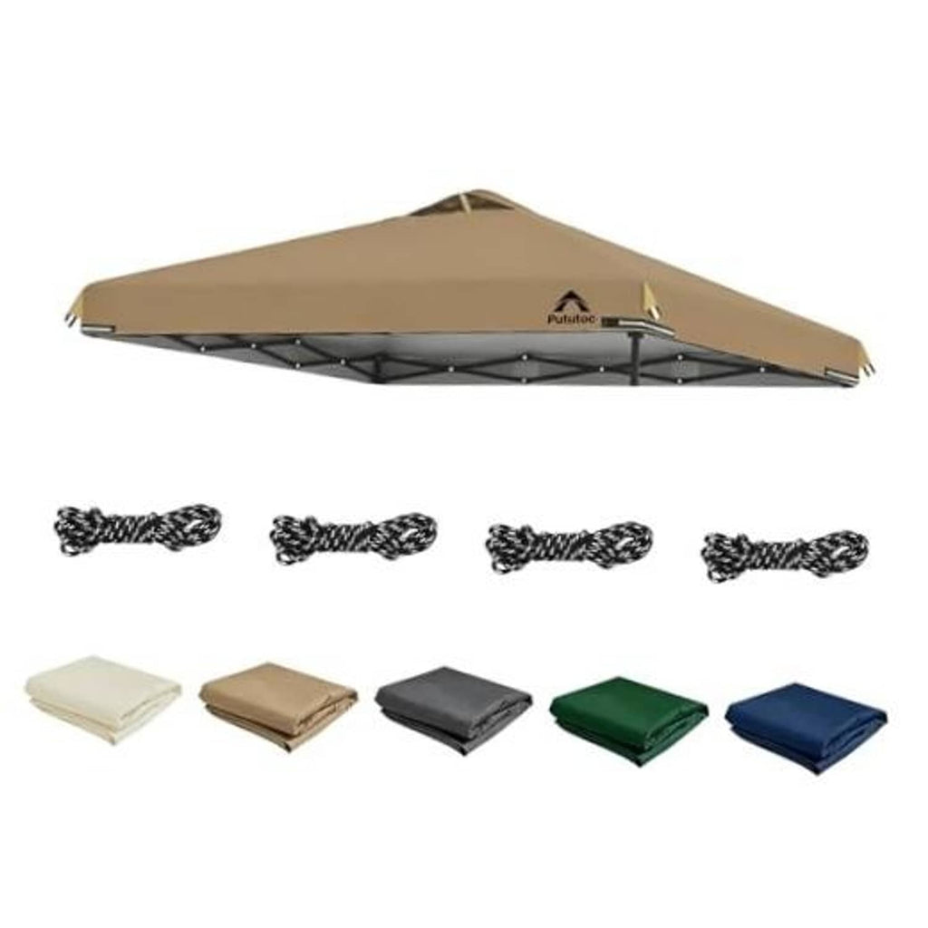 Khaki replacement canopy top cover with air vent opening and adjustable corner hardware