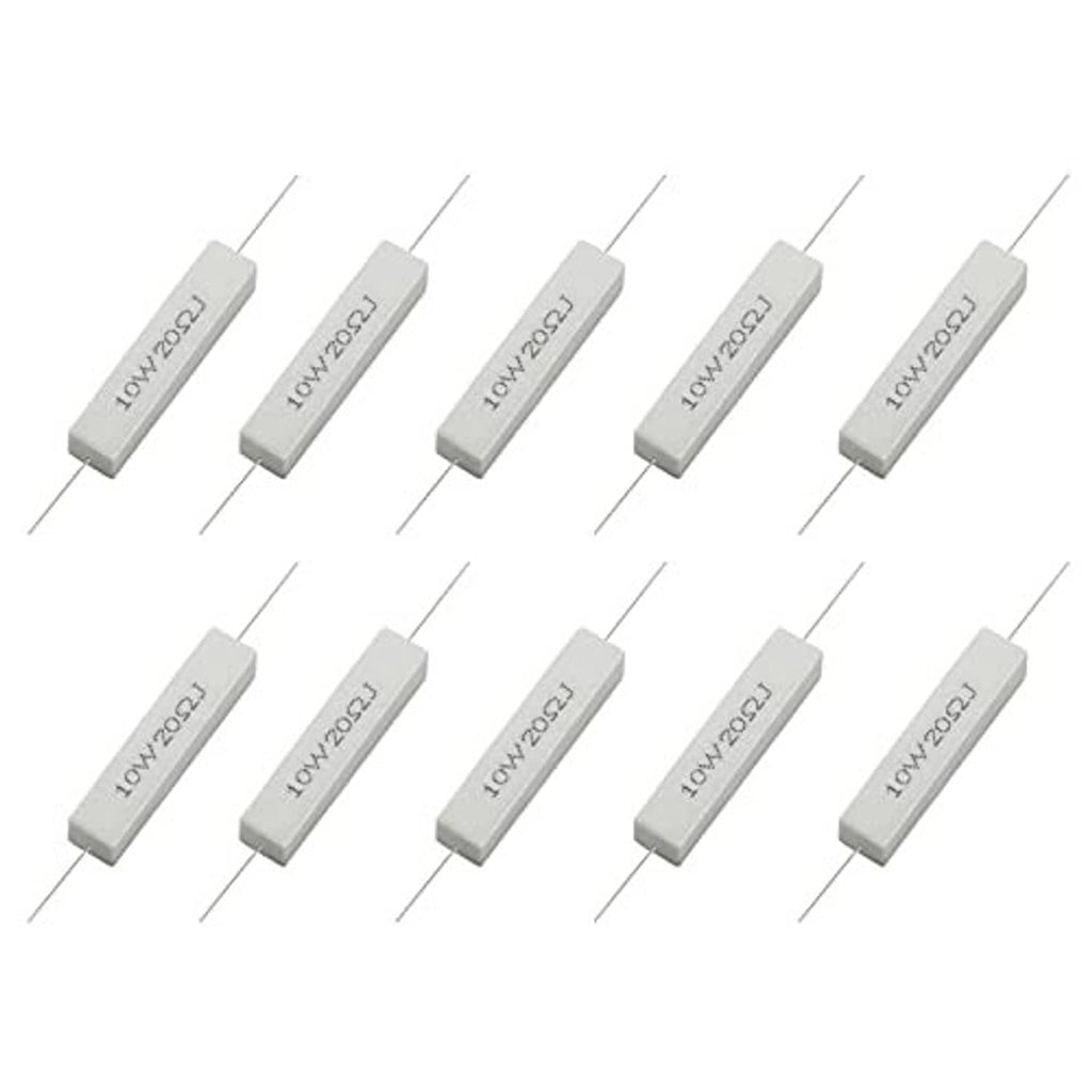 10 ceramic power resistors, 10W 20 ohm, with wire leads