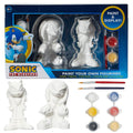 Sonic DIY figurine paint kit in box, 2 white figures and paint pots