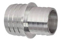 Stainless steel hose barb coupler reducer, ribbed ends and threaded outlet