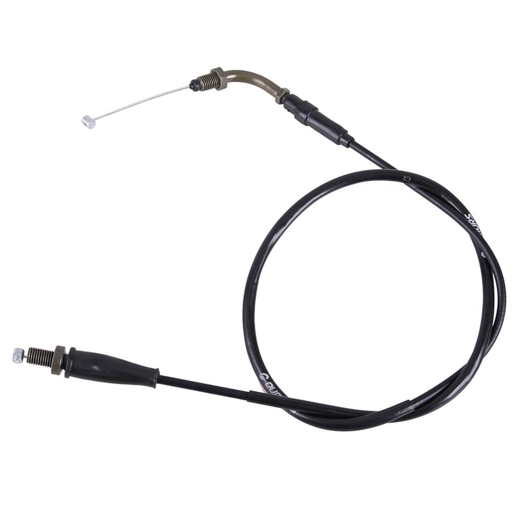 Black cable pair with metal fittings and white cable housing tips